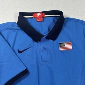Nike Polo Men 3XL Blue Team USA Olympics Sportswear Track Field Basketball *READ